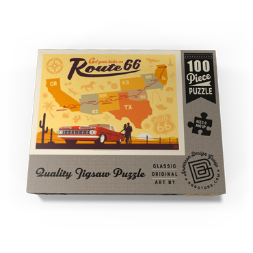 Route 66 Map, Vintage Poster 100 Jigsaw Puzzle box view3