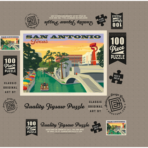 San Antonio, TX: River Walk (Horizontal) 100 Jigsaw Puzzle box 3D Modell
