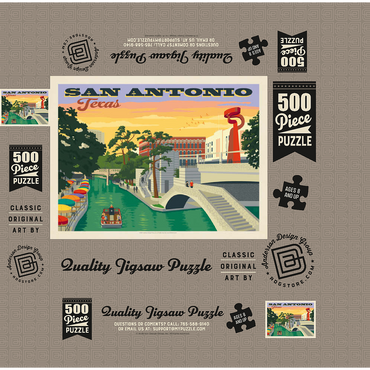 San Antonio, TX: River Walk (Horizontal) 500 Jigsaw Puzzle box 3D Modell