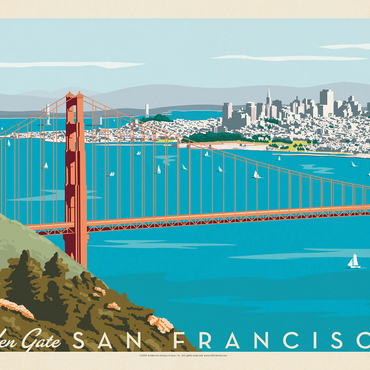 San Francisco: Golden Gate Bridge (Horizontal) 1000 Jigsaw Puzzle 3D Modell