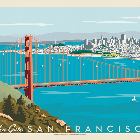 San Francisco: Golden Gate Bridge (Horizontal) 1000 Jigsaw Puzzle 3D Modell