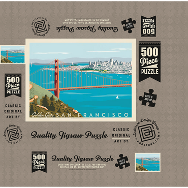 San Francisco: Golden Gate Bridge (Horizontal) 500 Jigsaw Puzzle box 3D Modell