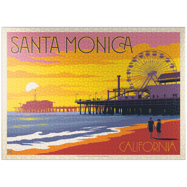 puzzleplate Santa Monica Pier: Sunset, Vintage Poster 1000 Jigsaw Puzzle