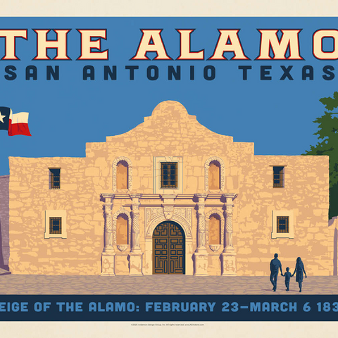San Antonio, TX: The Alamo (Horizontal) 100 Jigsaw Puzzle 3D Modell