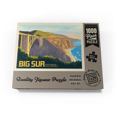 Big Sur, California: Bixby Bridge, Vintage Poster 1000 Jigsaw Puzzle box view3