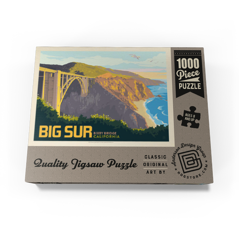 Big Sur, California: Bixby Bridge, Vintage Poster 1000 Jigsaw Puzzle box view3