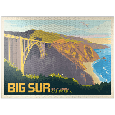 puzzleplate Big Sur, California: Bixby Bridge, Vintage Poster 1000 Jigsaw Puzzle