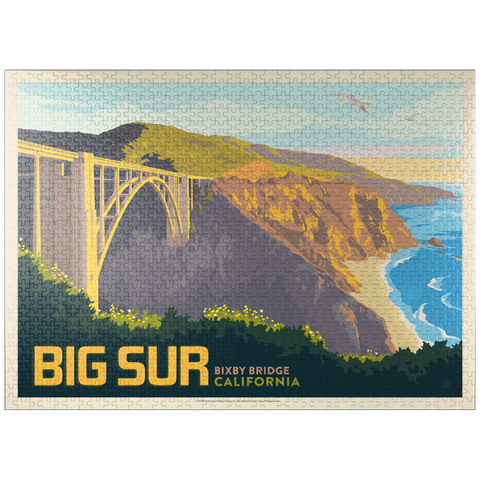 puzzleplate Big Sur, California: Bixby Bridge, Vintage Poster 1000 Jigsaw Puzzle