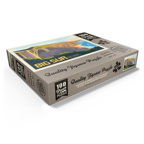 Big Sur, California: Bixby Bridge, Vintage Poster 100 Jigsaw Puzzle box view1