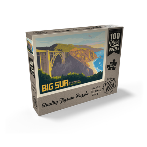 Big Sur, California: Bixby Bridge, Vintage Poster 100 Jigsaw Puzzle box view2
