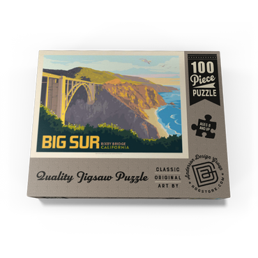 Big Sur, California: Bixby Bridge, Vintage Poster 100 Jigsaw Puzzle box view3
