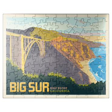 puzzleplate Big Sur, California: Bixby Bridge, Vintage Poster 100 Jigsaw Puzzle