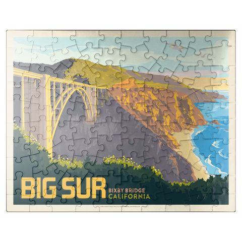puzzleplate Big Sur, California: Bixby Bridge, Vintage Poster 100 Jigsaw Puzzle