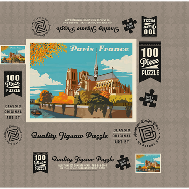 France: Paris, Notre Dame (Horizontal) 100 Jigsaw Puzzle box 3D Modell