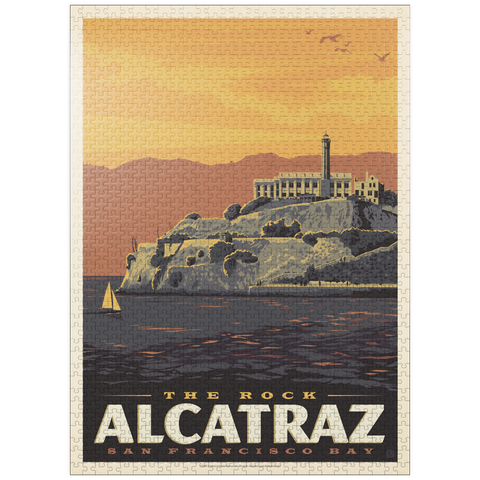puzzleplate Alcatraz Island, CA, Vintage Poster 1000 Jigsaw Puzzle