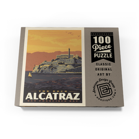 Alcatraz Island, CA, Vintage Poster 100 Jigsaw Puzzle box view3
