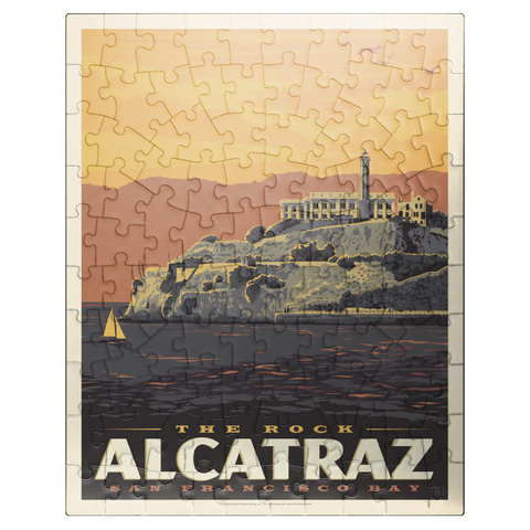 puzzleplate Alcatraz Island, CA, Vintage Poster 100 Jigsaw Puzzle