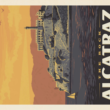 Alcatraz Island, CA, Vintage Poster 100 Jigsaw Puzzle 3D Modell