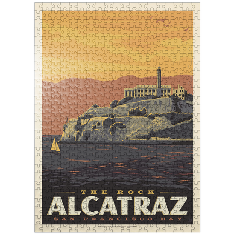 puzzleplate Alcatraz Island, CA, Vintage Poster 500 Jigsaw Puzzle