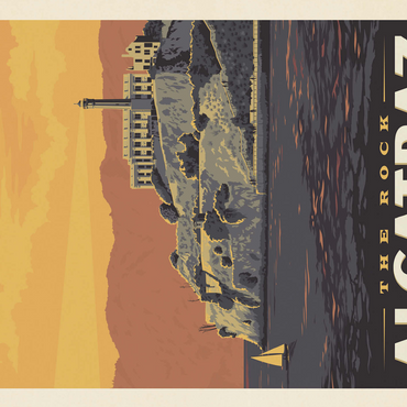 Alcatraz Island, CA, Vintage Poster 500 Jigsaw Puzzle 3D Modell