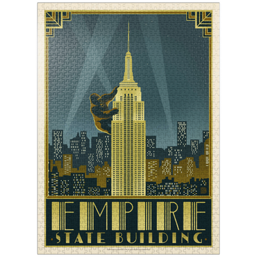puzzleplate New York City: Empire State Building, Vintage Poster 1000 Jigsaw Puzzle