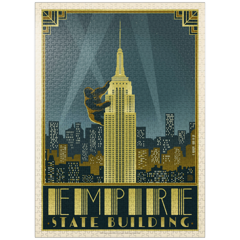 puzzleplate New York City: Empire State Building, Vintage Poster 1000 Jigsaw Puzzle