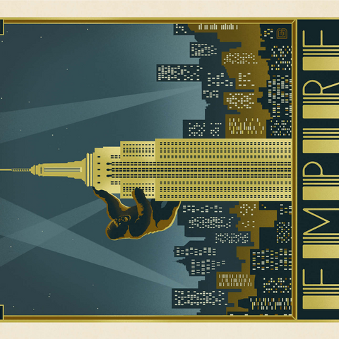New York City: Empire State Building, Vintage Poster 1000 Jigsaw Puzzle 3D Modell