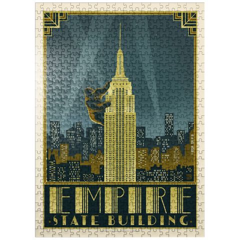 puzzleplate New York City: Empire State Building, Vintage Poster 500 Jigsaw Puzzle