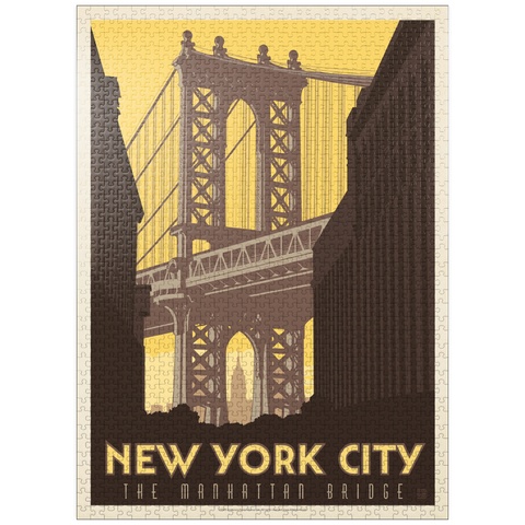 puzzleplate New York City: Manhattan Bridge, Vintage Poster 1000 Jigsaw Puzzle