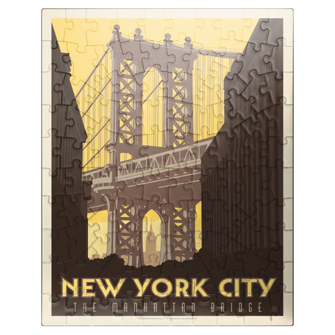 puzzleplate New York City: Manhattan Bridge, Vintage Poster 100 Jigsaw Puzzle