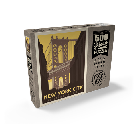 New York City: Manhattan Bridge, Vintage Poster 500 Jigsaw Puzzle box view2