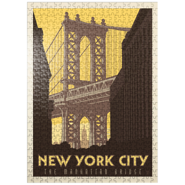 puzzleplate New York City: Manhattan Bridge, Vintage Poster 500 Jigsaw Puzzle