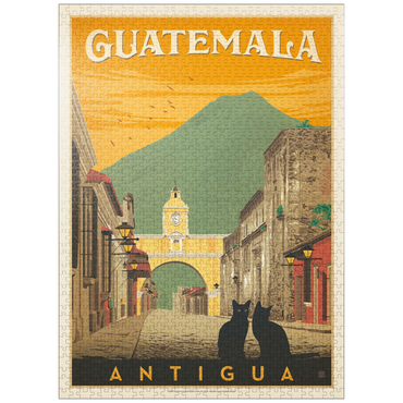 puzzleplate Guatemala: Antigua Street Scene, Vintage Poster 1000 Jigsaw Puzzle