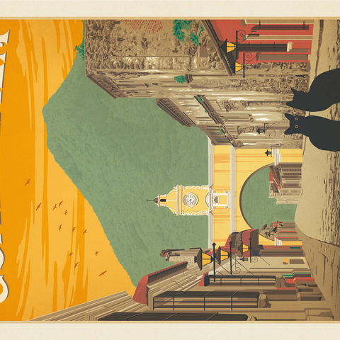 Guatemala: Antigua Street Scene, Vintage Poster 1000 Jigsaw Puzzle 3D Modell