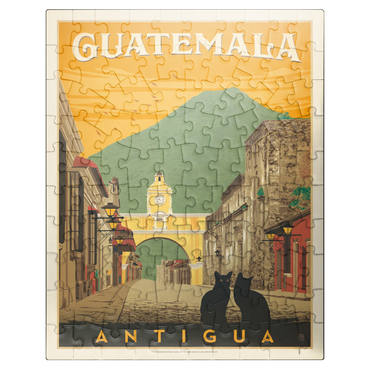 puzzleplate Guatemala: Antigua Street Scene, Vintage Poster 100 Jigsaw Puzzle