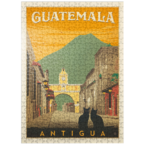 puzzleplate Guatemala: Antigua Street Scene, Vintage Poster 500 Jigsaw Puzzle