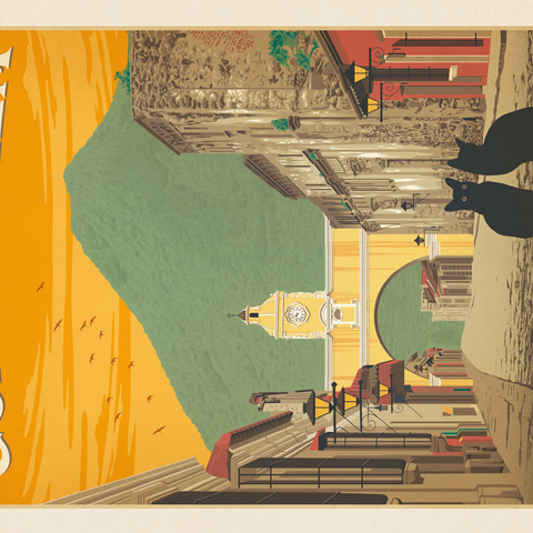 Guatemala: Antigua Street Scene, Vintage Poster 500 Jigsaw Puzzle 3D Modell