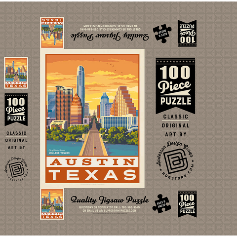 American College Towns: Austin, Texas 100 Jigsaw Puzzle box 3D Modell
