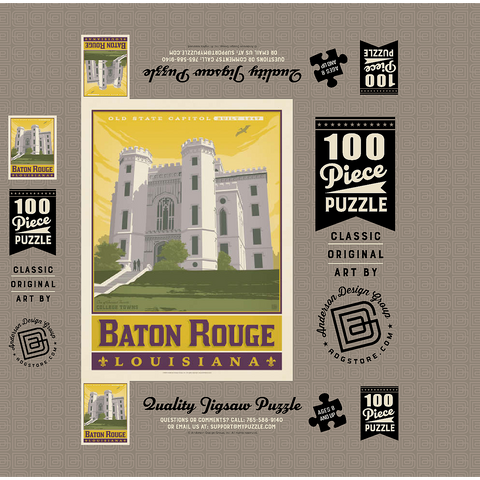 American College Towns: Baton Rouge, LA 100 Jigsaw Puzzle box 3D Modell