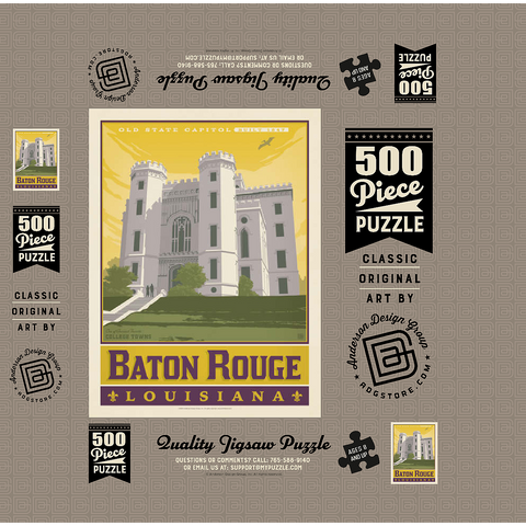 American College Towns: Baton Rouge, LA 500 Jigsaw Puzzle box 3D Modell