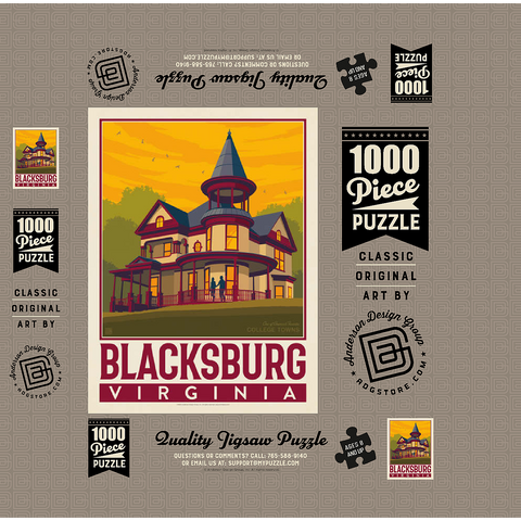 American College Towns: Blacksburg, VA 1000 Jigsaw Puzzle box 3D Modell