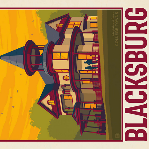 American College Towns: Blacksburg, VA 100 Jigsaw Puzzle 3D Modell