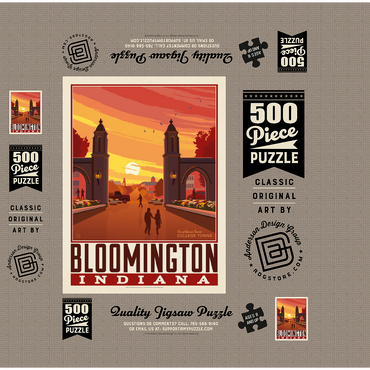 American College Towns: Bloomington, IN 500 Jigsaw Puzzle box 3D Modell
