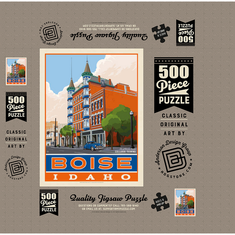 American College Towns: Boise, Idaho 500 Jigsaw Puzzle box 3D Modell