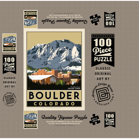 American College Towns: Boulder, CO 100 Jigsaw Puzzle box 3D Modell