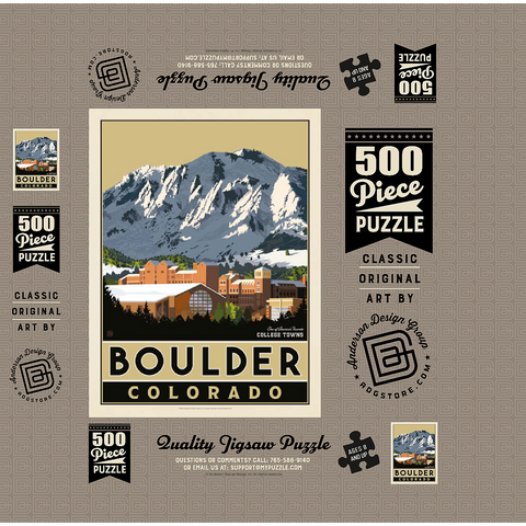 American College Towns: Boulder, CO 500 Jigsaw Puzzle box 3D Modell