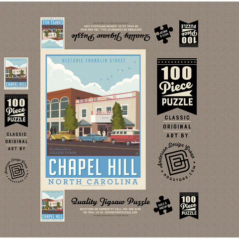 American College Towns: Chapel Hill, NC 100 Jigsaw Puzzle box 3D Modell