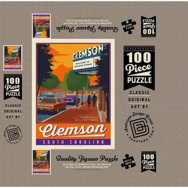 American College Towns: Clemson, SC 100 Jigsaw Puzzle box 3D Modell