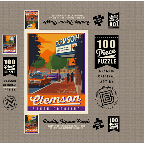 American College Towns: Clemson, SC 100 Jigsaw Puzzle box 3D Modell