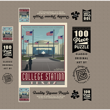 American College Towns: College Station, TX 100 Jigsaw Puzzle box 3D Modell
